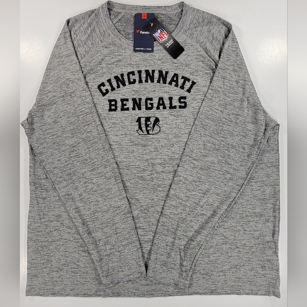 Cincinnati Bengals NFL Fanatics Long Sleeve Performance Shirt Mens XXXL 3XL Gray